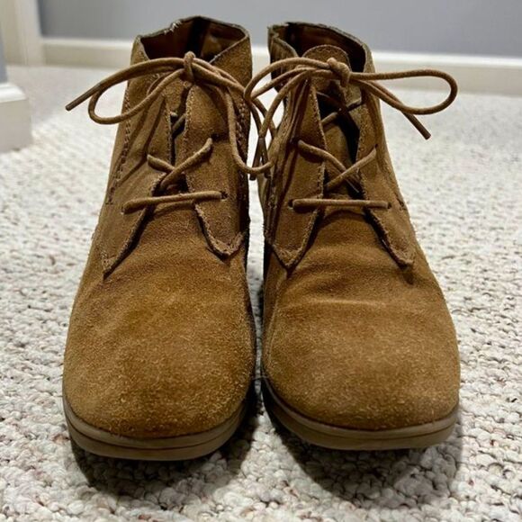 White Mountain Kahlua Women's Suede Leather Wedge Ankle Booties Size 10M - Picture 7 of 12